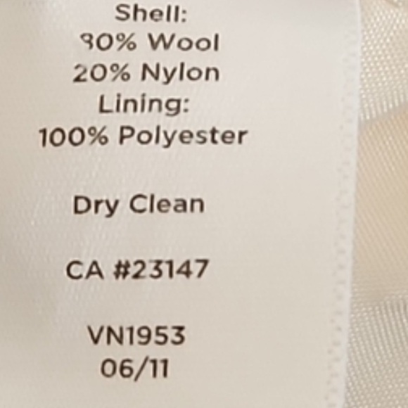 Talbots Size 2 Cream Button Pea Coat Wool Blend Fall Winter Warm Jacket C - Picture 8 of 8